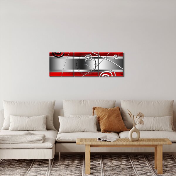 Abstraktný obraz (s hodinami) (90x30 cm)
