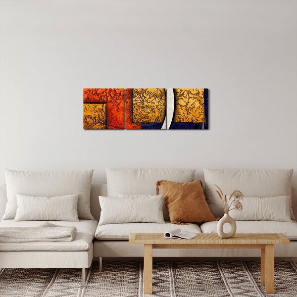 Obraz abstrakcie (s hodinami) (90x30 cm)
