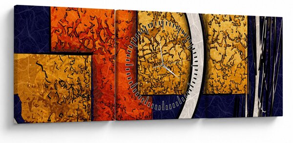 Obraz abstrakcie (s hodinami) (90x30 cm)