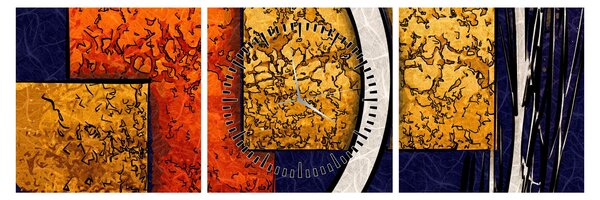 Obraz abstrakcie (s hodinami) (90x30 cm)