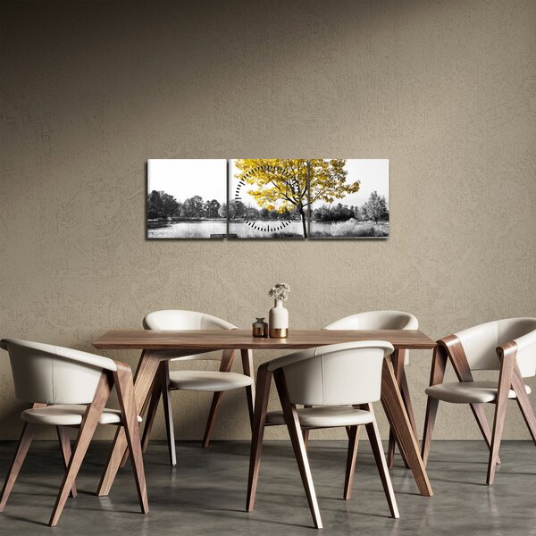 Obraz - Odpočinok v parku (s hodinami) (90x30 cm)
