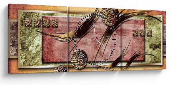 Abstraktný obraz (s hodinami) (90x30 cm)