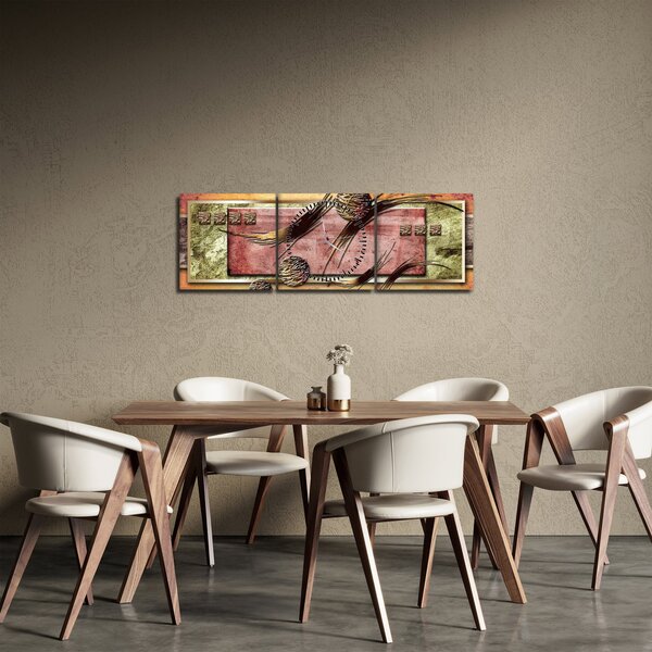 Abstraktný obraz (s hodinami) (90x30 cm)
