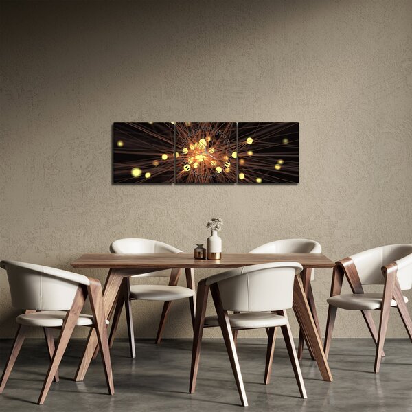 Obraz abstrakcie (s hodinami) (90x30 cm)