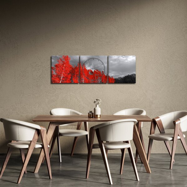Obraz - Stromy vo farbe jesene (s hodinami) (90x30 cm)
