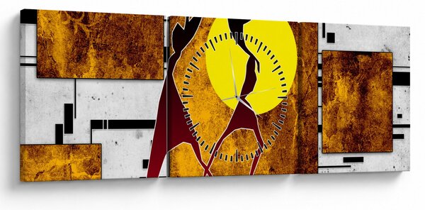 Obraz starovekej dobovej maľby (s hodinami) (90x30 cm)