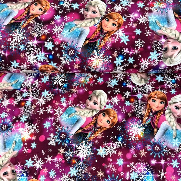 Metráž Teplákovina digital - Frozen Anna a Elza