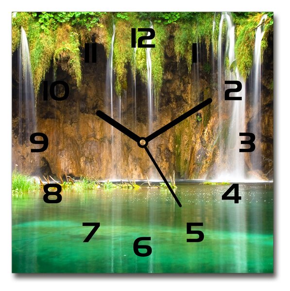 Sklenené hodiny štvorec Plitvické jazerá