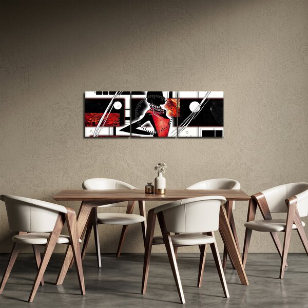 Obraz maľby starovekej dámy (s hodinami) (90x30 cm)
