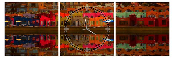 Obraz - Miesto pre letné kúpanie (s hodinami) (90x30 cm)