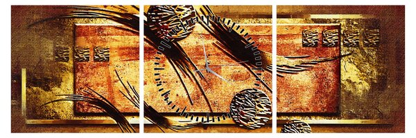 Obraz abstrakcie (s hodinami) (90x30 cm)