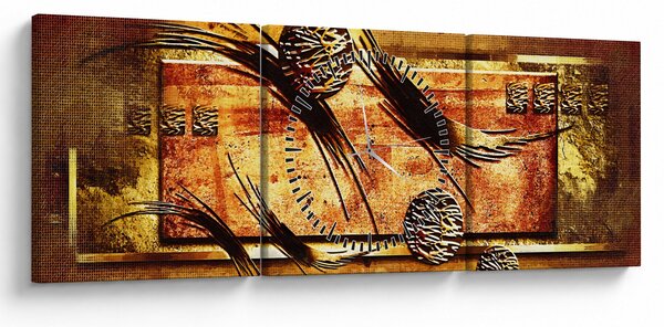 Obraz abstrakcie (s hodinami) (90x30 cm)
