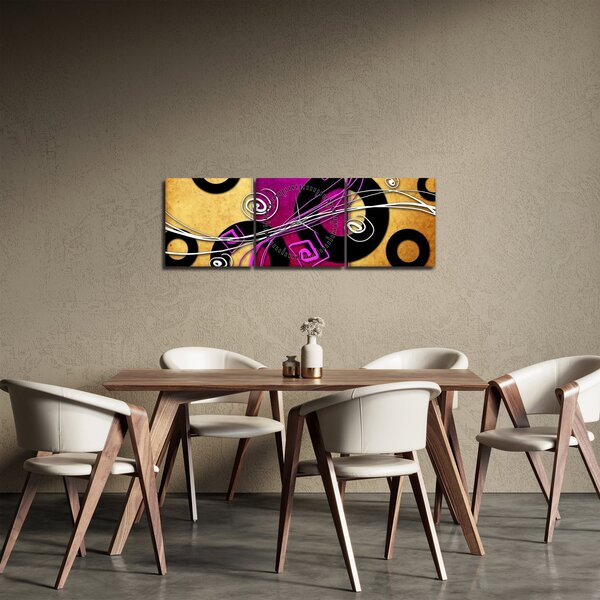 Obraz abstrakcie (s hodinami) (90x30 cm)