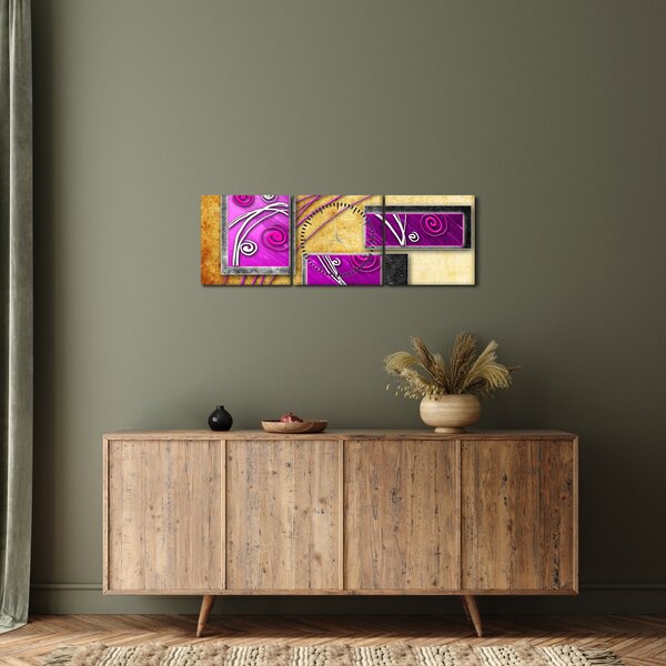 Obraz abstrakcie (s hodinami) (90x30 cm)