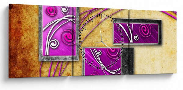 Obraz abstrakcie (s hodinami) (90x30 cm)