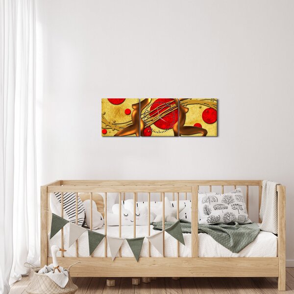 Abstraktný obraz s dvoma ženami (s hodinami) (90x30 cm)