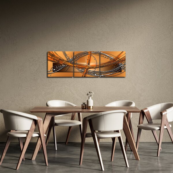 Abstraktný obraz (s hodinami) (90x30 cm)