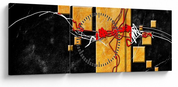 Abstraktný obraz - Tanečnice (s hodinami) (90x30 cm)