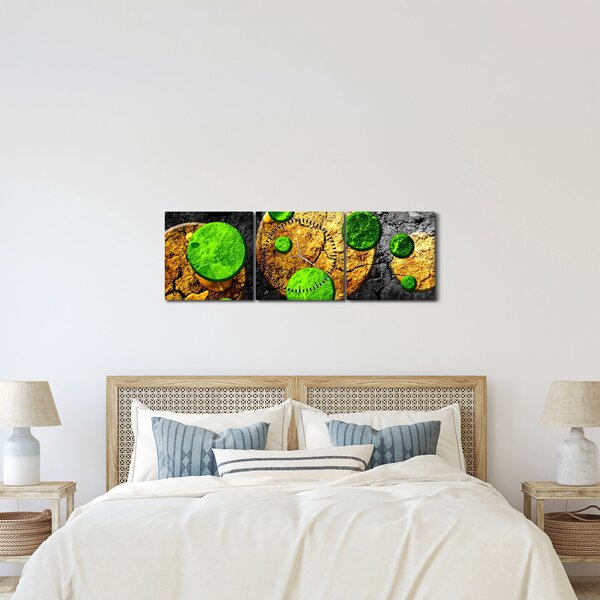 Obraz abstrakcie - Guľa (s hodinami) (90x30 cm)