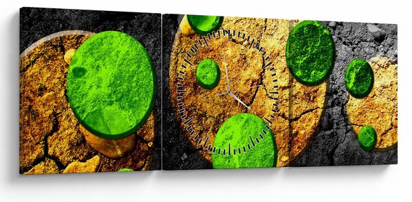 Obraz abstrakcie - Guľa (s hodinami) (90x30 cm)
