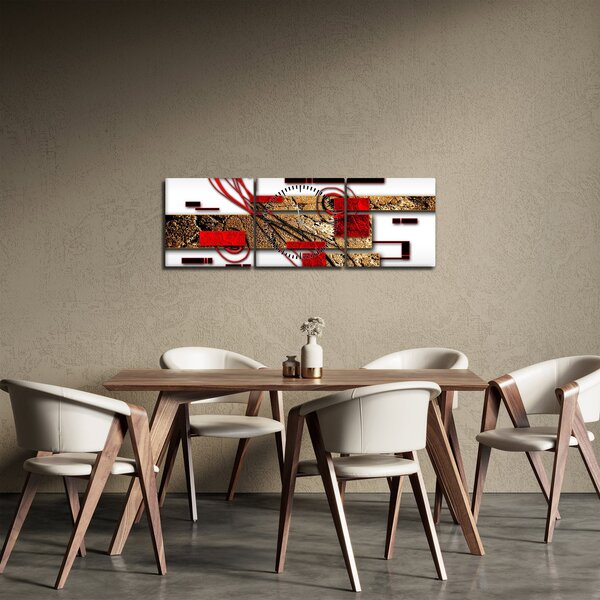 Obraz abstrakcie (s hodinami) (90x30 cm)