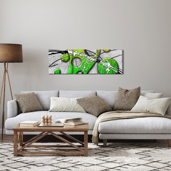 Abstraktný obraz (s hodinami) (90x30 cm)