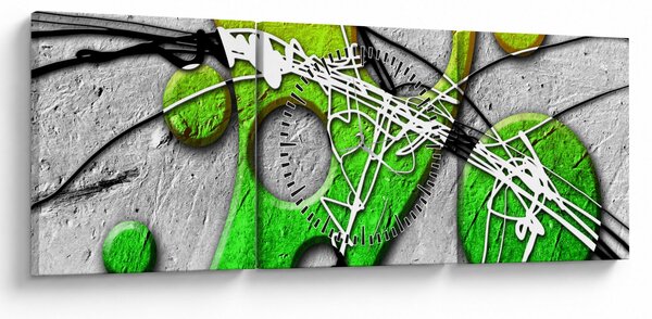 Abstraktný obraz (s hodinami) (90x30 cm)