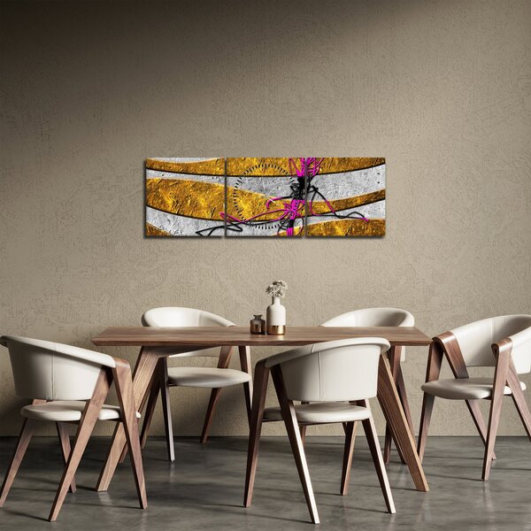 Obraz abstrakcie (s hodinami) (90x30 cm)