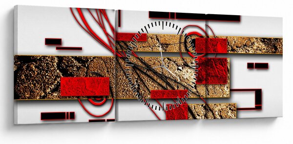 Obraz abstrakcie (s hodinami) (90x30 cm)