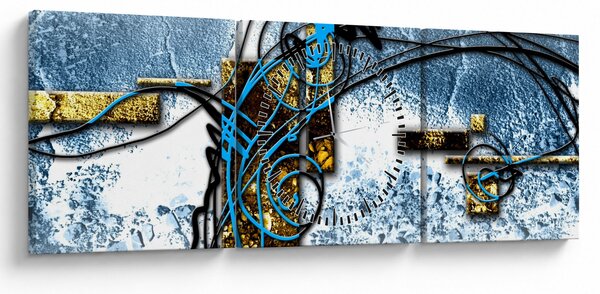 Abstraktný obraz (s hodinami) (90x30 cm)