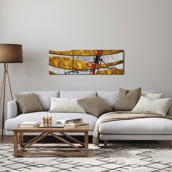 Abstraktný obraz (s hodinami) (90x30 cm)