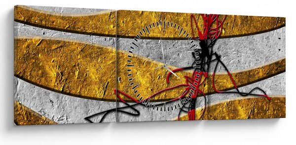 Abstraktný obraz (s hodinami) (90x30 cm)