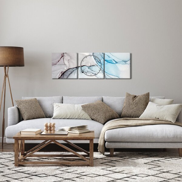 Obraz abstrakcie (s hodinami) (90x30 cm)