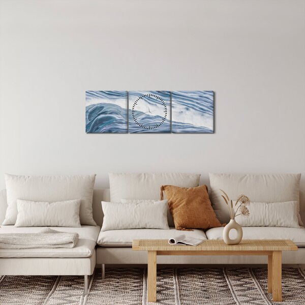 Obraz abstrakcie (s hodinami) (90x30 cm)
