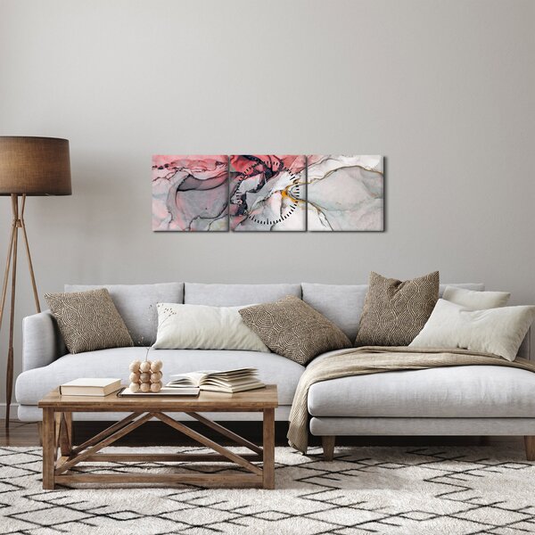 Obraz abstrakcie (s hodinami) (90x30 cm)