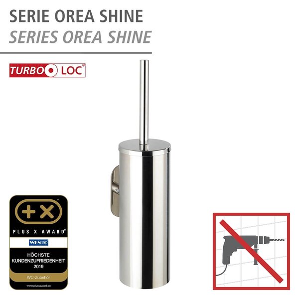 WENKO WC kefa BEZ TURBOLOC OREA SHINE lesklý kov 39x9x13 cm