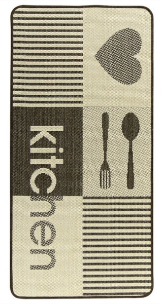 Protišmykový kuchynský koberec/ behúň Flex 19053/19 hnedý