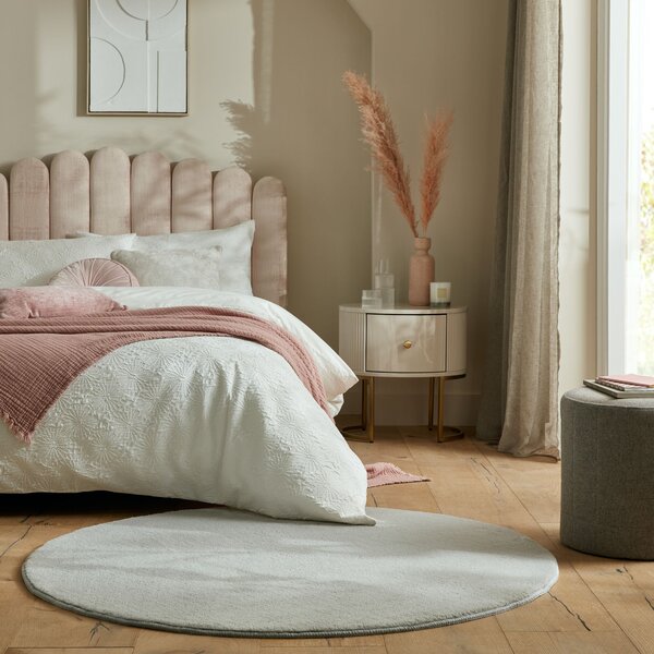 Flair Rugs, Kusový koberec Softie Stone kruh, 133x133 (priemer) kruh, šedá, obývacia izba