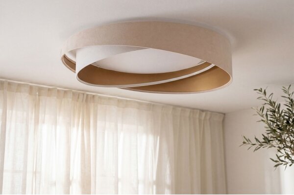 LED stropné svietidlo GALAXY MODERN LED/24W/230V pr. 55 cm béžová/biela/zlatá