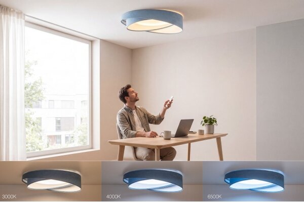 LED stmievateľné stropné svietidlo SM. GALAXY M. LED/24W/230V pr. 55 cm modré + DO