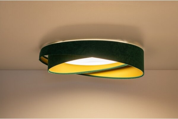 LED stropné svietidlo GALAXY MODERN LED/24W/230V, priemer 55 cm, zelená/zlatá