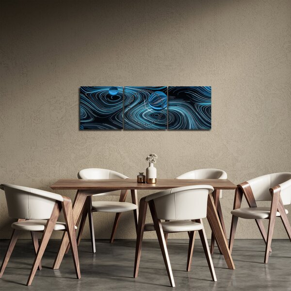 Abstraktný obraz (s hodinami) (90x30 cm)