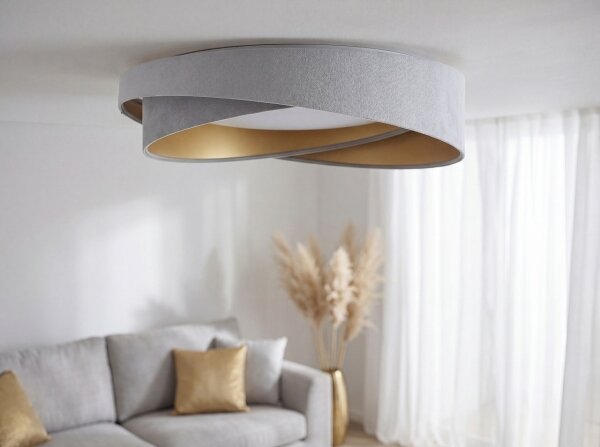 LED stropné svietidlo GALAXY MODERN LED/24W/230V, priemer 55 cm, sivá/zlatá