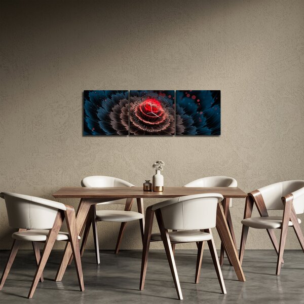 Obraz abstrakcie (s hodinami) (90x30 cm)