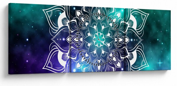 Obraz abstrakcie (s hodinami) (90x30 cm)
