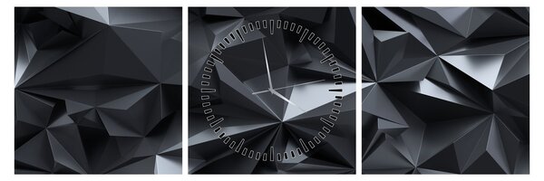Obraz - Geometrická abstrakcia (s hodinami) (90x30 cm)