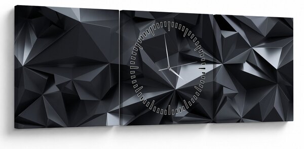 Obraz - Geometrická abstrakcia (s hodinami) (90x30 cm)