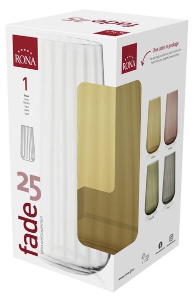 SKLENENÁ VÁZA RONA DECO FADE CITRINE 25CM