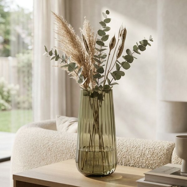 SKLENENÁ VÁZA RONA DECO FADE EMERALD 25CM