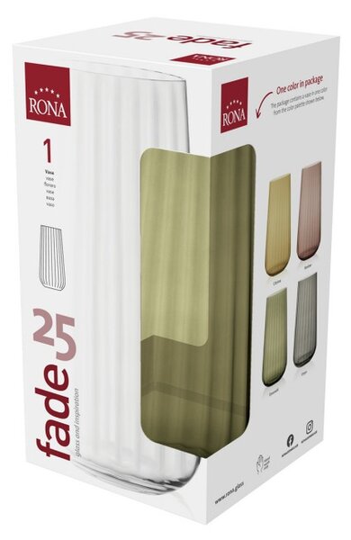 SKLENENÁ VÁZA RONA DECO FADE EMERALD 25CM